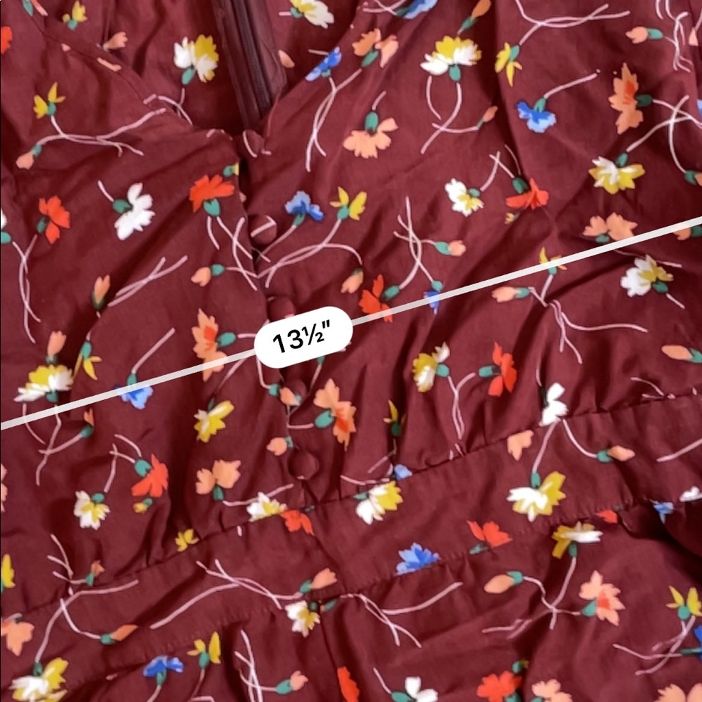 Madewell button-front romper in painted carnations - Picture 3 of 7